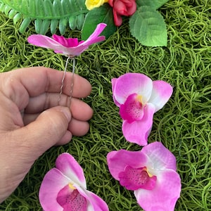 Set of 4 orchid flower hair pin set