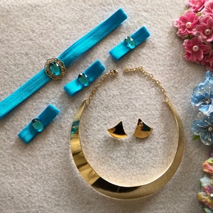 Princess  Costume Set of Headband, Earrings and Necklace.