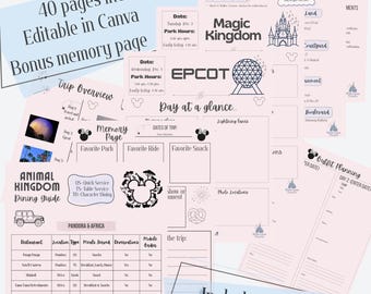 Disney World Printable Trip Planner | Family Vacation Planning Bundle | Daily Park Planner, Ride List & Packing Checklist | Disney planner