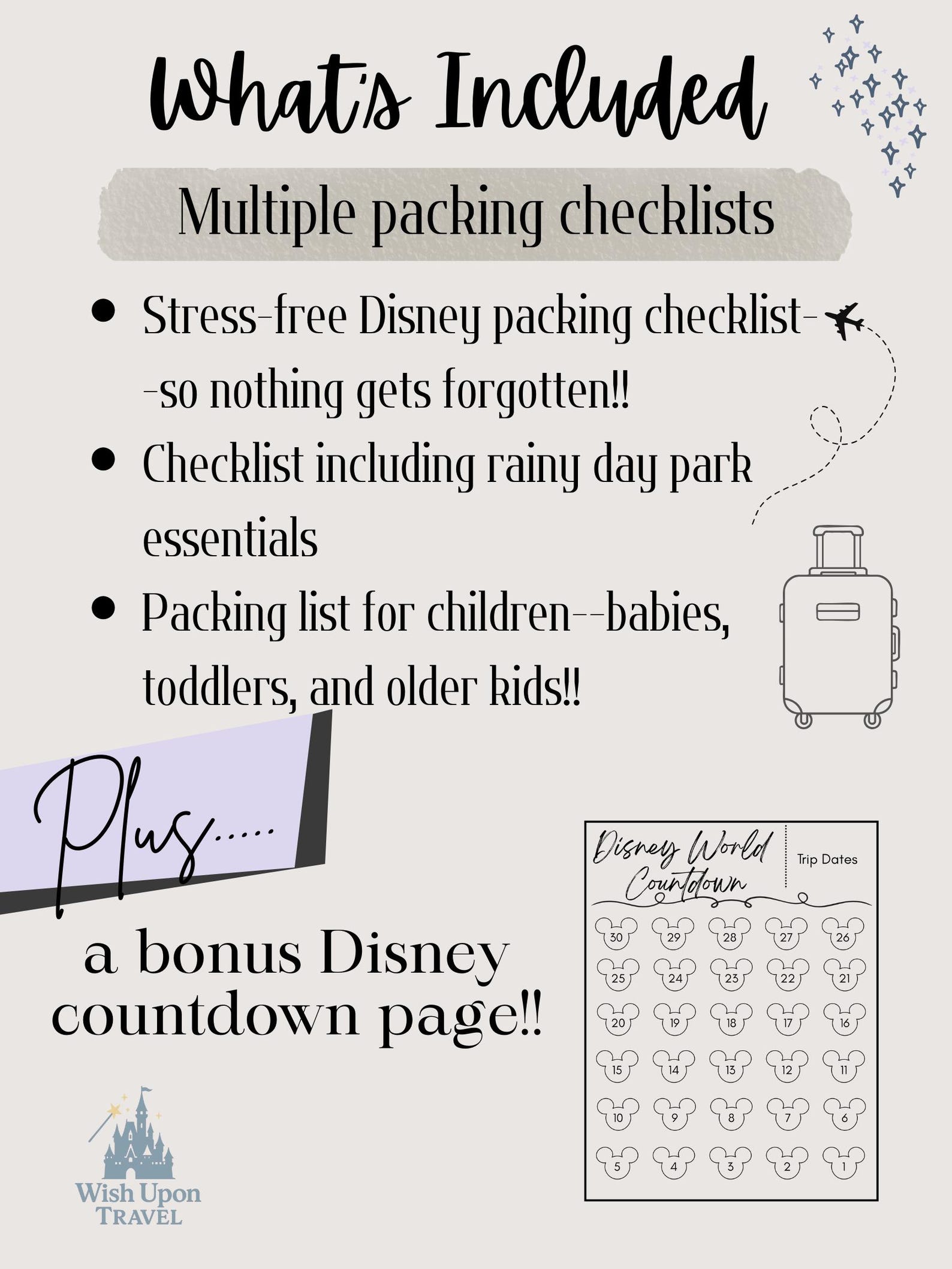 Disney Packing Checklist | Family Disney Documents | Kids Packing List ...