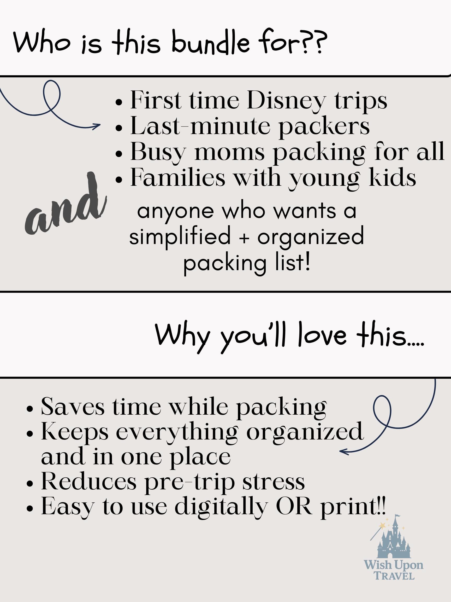 Disney Packing Checklist | Family Disney Documents | Kids Packing List ...