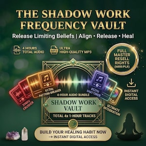 Shadow Work Sound Healing Audio Bundle | Release Limiting Beliefs | 396Hz 417Hz 852Hz Solfeggio Frequencies | 4-Hour Meditation Music MRR