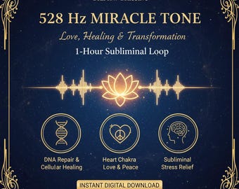 528 Hz Miracle Tone Music (1-Hour Loop) | Subliminal Love Frequency | MRR Included
