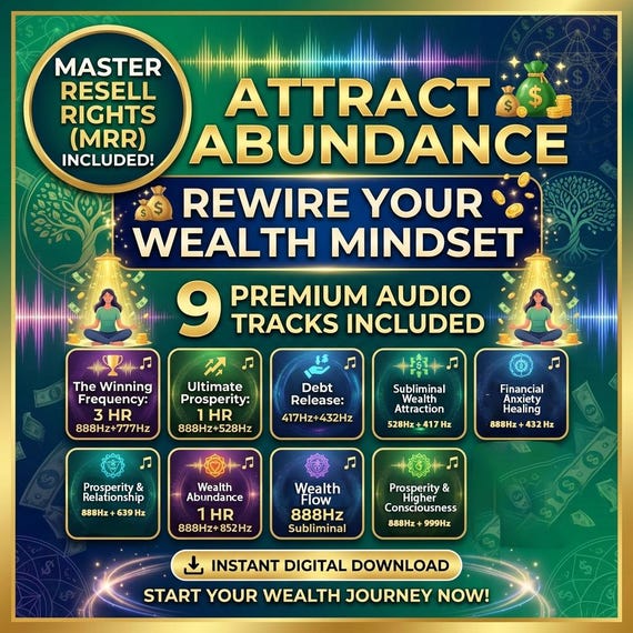 Wealth Manifestation Audio Bundle | Subliminal Money Attraction Music, Debt Release Frequencies (MRR)
