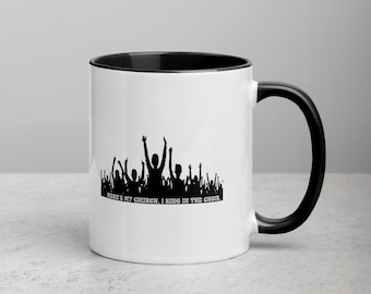 PJ Inspired Do the Evolution Mug with Color Inside/Gift for Pearl Jam Fan/Secret Santa/Gift Exchange/Lyric