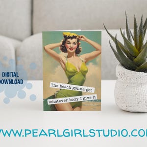 Tarjeta de felicitación de amistad o feliz cumpleaños para imprimir DIVERTIDA/5x7/Descarga instantánea en PDF/Tarjetas de humor para mujeres/Sarcásticas/cotidianas/Pin-up