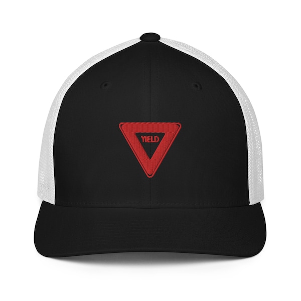 PJ Inspired Yield Mesh Back Trucker Cap/Classic Design/Embroidered Hat/Gift for Pearl Jam Fan/Secret Santa Gift/Unisex/Adult