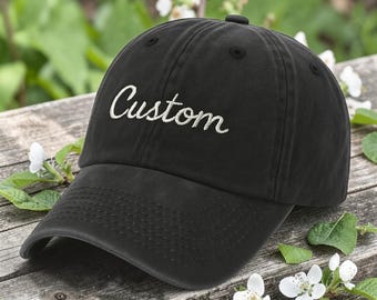 Gepersonaliseerde handgeborduurde hoed, baseballpet met aangepaste naam, vintage borduurhoed, doordacht cadeau voor moeder, vrienden of haar.