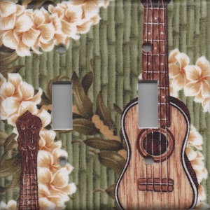 Hawai&#39;i Guitar Ukulele Double Light Switch Plate