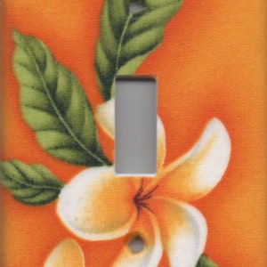 Hawai&#39;i Plumeria Flower Single Light Switch Plate