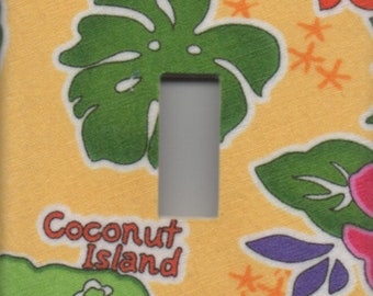 Oahu Waikiki Coconut Island Single Light Switch Plate