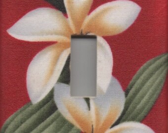 Plumeria Flower Single Light Switch Plate