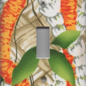 Ilima Pikake Flower And  Maile Lei Single Light Switch plate