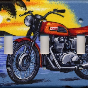 Hawai&#39;i Motorcycle Triple Light Switch Plate