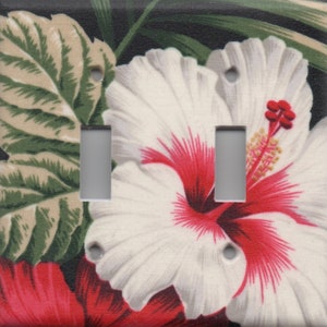 Hibiscus Flower Double Light Switch plate