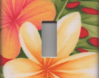 Plumeria Flower Single  Light Switch Plate