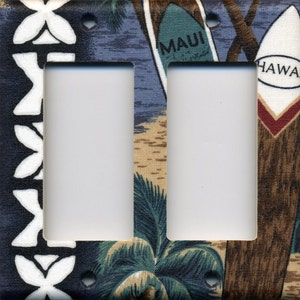 Maui Hawai&#39;i Surfboard Double Decora Light Switch Plate