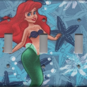 Disney Princess Little Mermaid Ariel Triple Light Switch Plate