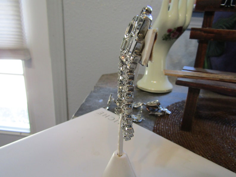 dangle rhinestone clip earrings bling earrings