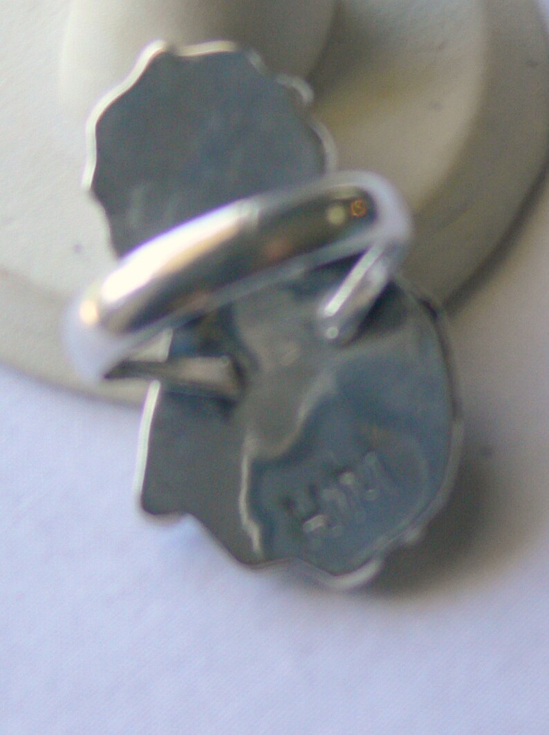 sterling mother of pearl and amethyst ring size 8