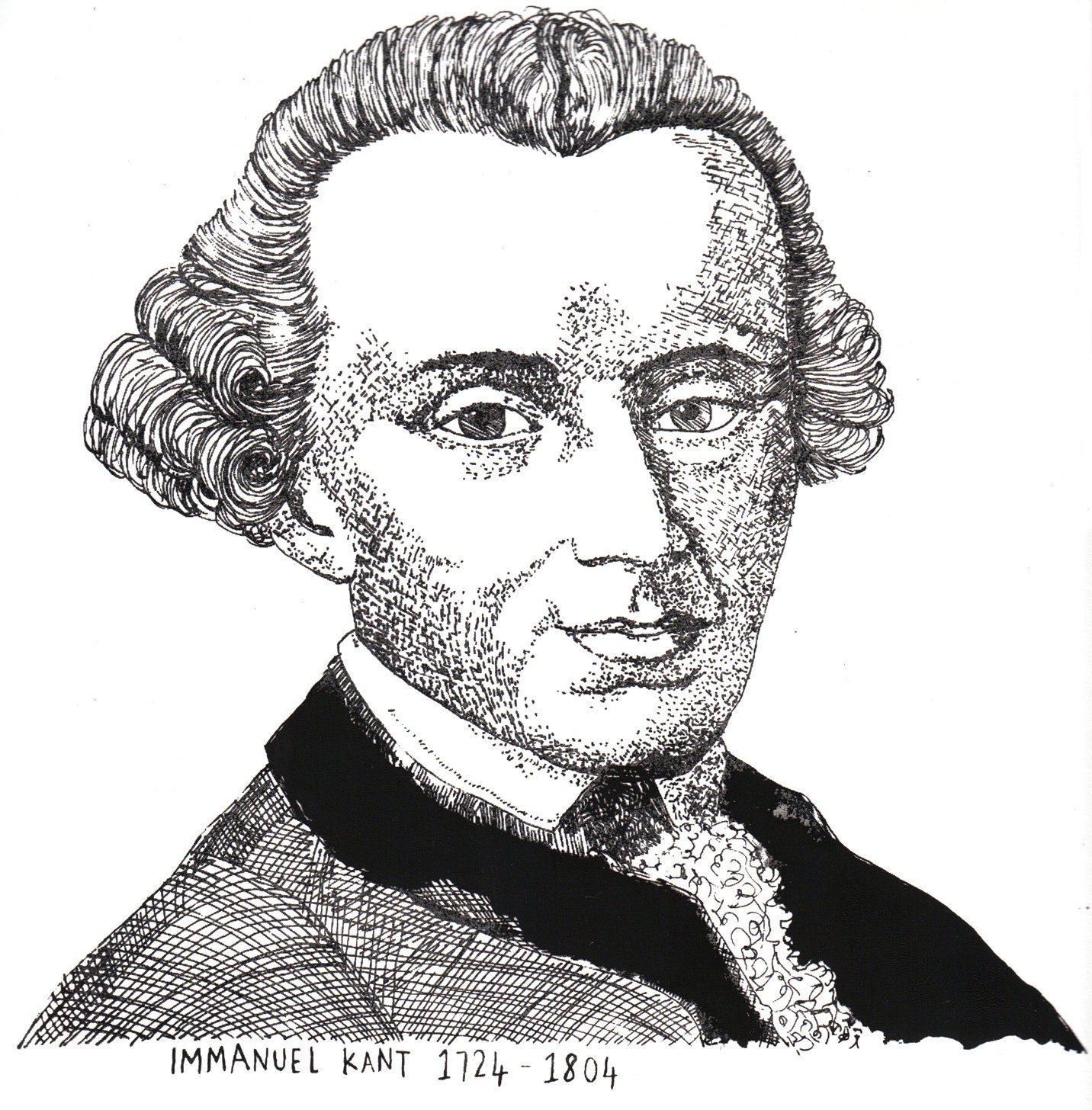 Illustrated Immanuel Kant Screen Print Portrait T Shirt - Etsy