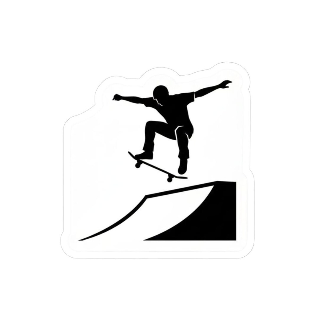 Skating Ramp Sticker Skateboard Ollie Ramp Sticker | Kiss-cut Skateboarder Decal for Laptop ...