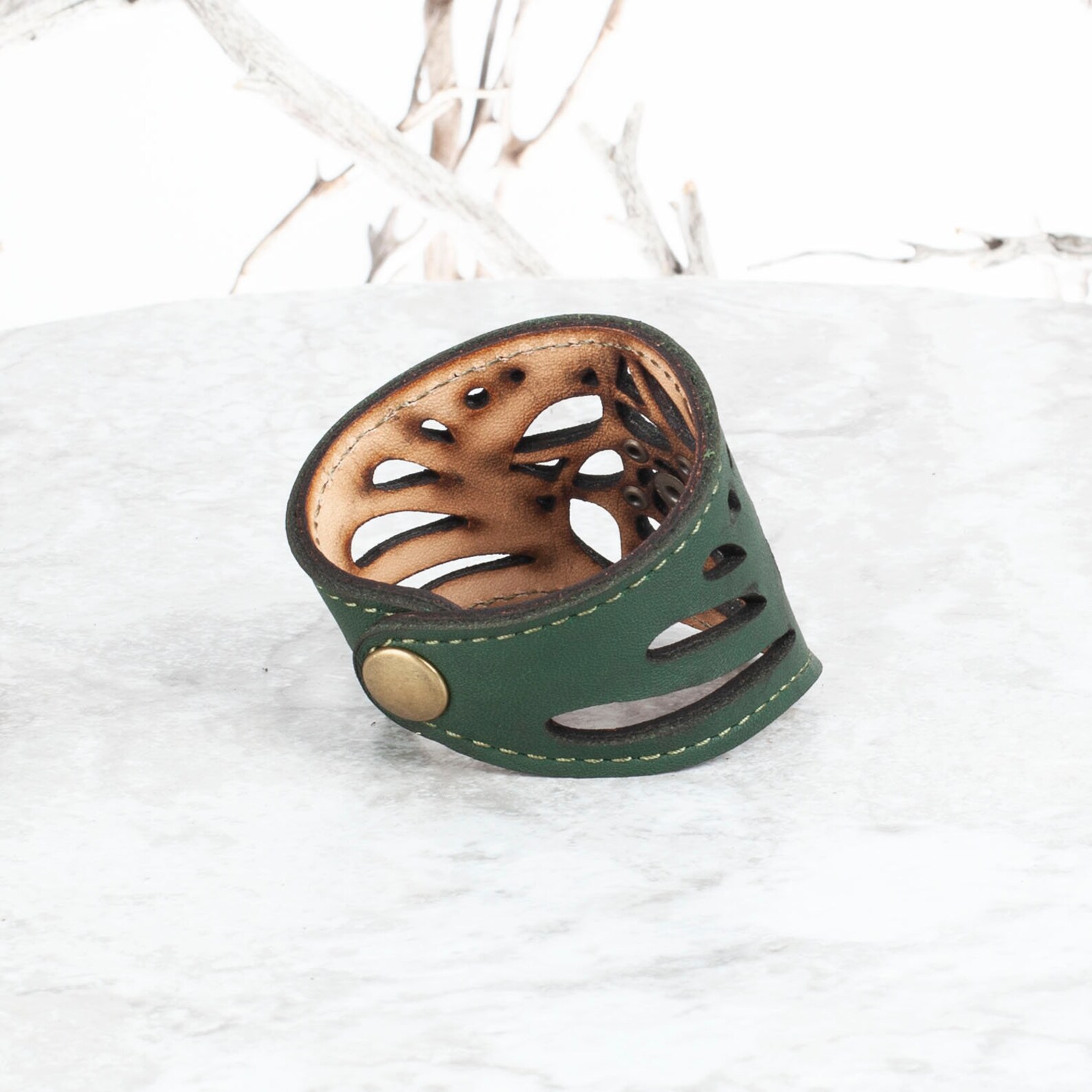 Made to Order Leather Bracelet Laser Cut Leatherleather Arm Etsy