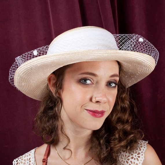 1970s, Plaza Suite Straw Hat, 1970s Hat, Straw Hat