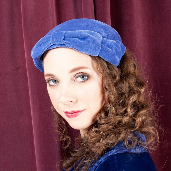 1940's, Periwinkle Blue Vintage Doll Hat, Blue Hat