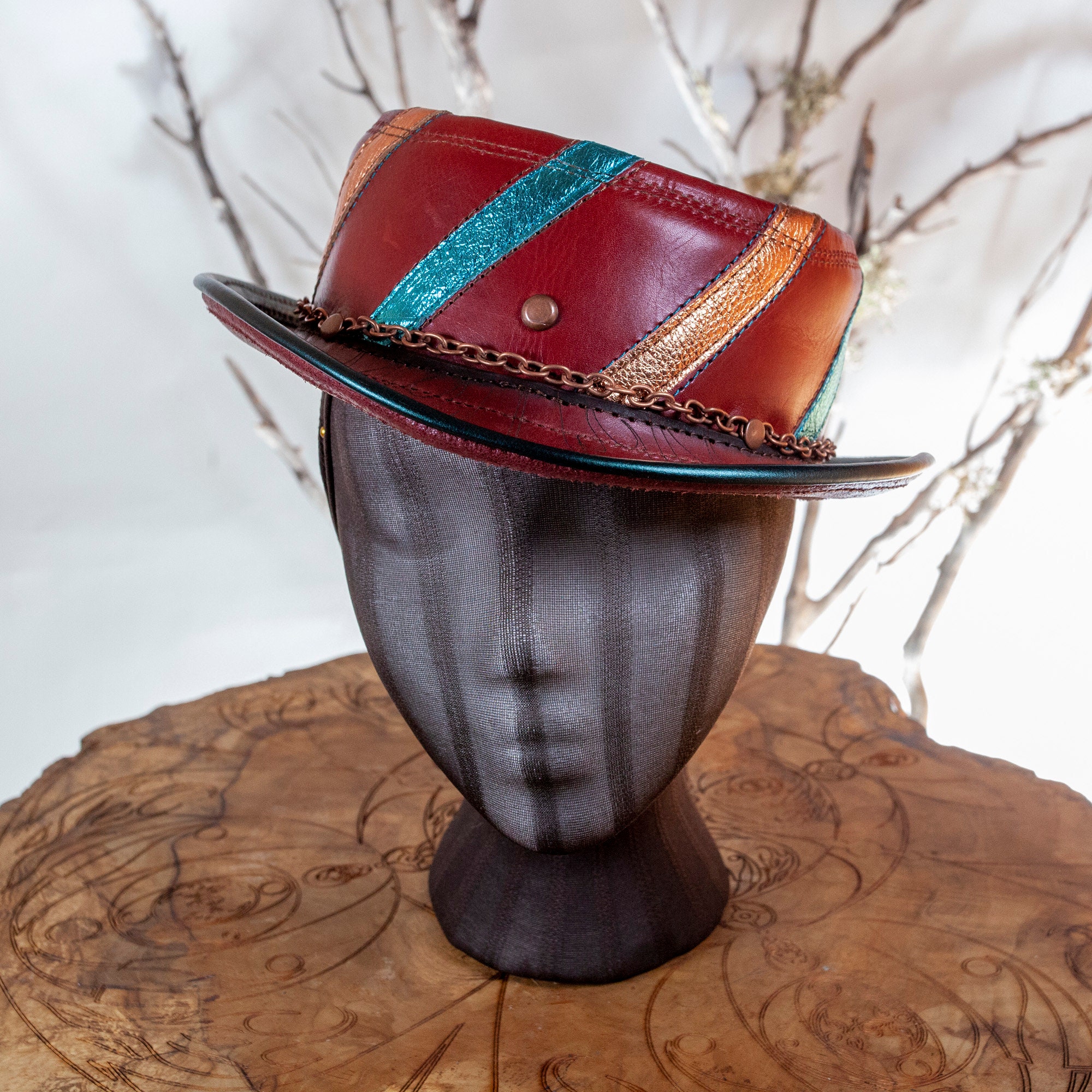 The Keaton Pork Pie Hat Leather Hat Leather Fedora Leather Etsy