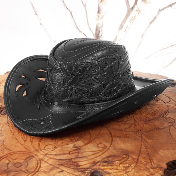 Leather Cowboy Hat Pirate Hat Tricorn 