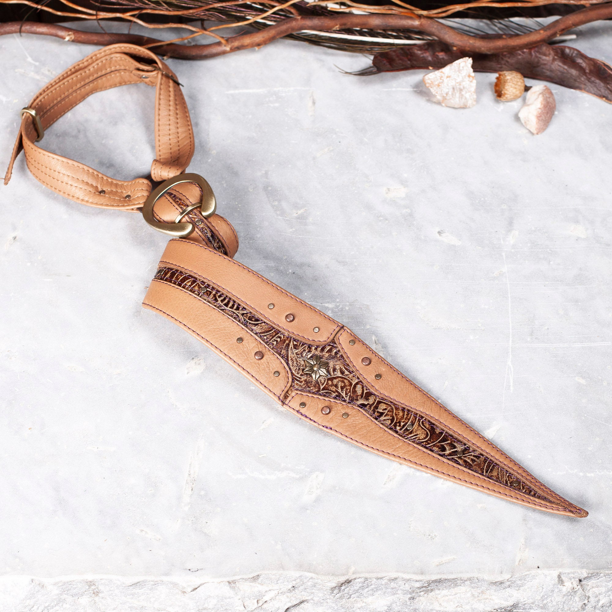 mens leather tie