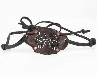 Dark Brown Eye Patch, Leather Eye Patch, Eyepatch, Filigree Eyepatch, Pirate Eyepatch, U Can See Whilst Wearing!, Pirate Costume, Steampunk