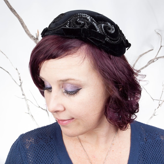1940s, Hat, Vintage Hat, 1940s Hat, Pillbox Hat, H