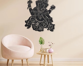 Ganpati Metal Wall Art, Hindu God Ganesha, Spiritual Home Decor