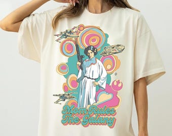 Retro 90s Princess Leia Mom Rules The Galaxy Shirt, Rebel Alliance Logo Tee, Star Wars Mom Shirt, Galaxy's Edge Trip, Mothers Day Gift 2026