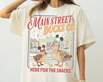 Komfort Farben Main Street Ducks Co Lustiges Shirt, Disney hier für das Snack-T-Shirt, Entlein Main Street USA, niedlicher Tierliebhaber, BTW Familienausflug