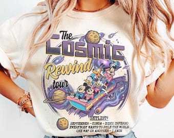 Camiseta Comfort Color Mickey y sus amigos de Guardianes de la Galaxia: Cosmic Rewind, camiseta a juego del equipo de Disney Ride, viaje familiar a Epcot Center 2026