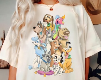 Camiseta Disney para perros con colores cómodos, camiseta de La Dama y el Vagabundo, camiseta de Pluto con cachorro de Disney, camiseta Disney para amantes de las mascotas, regalo para amantes de los perros