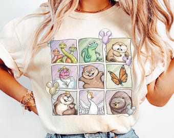 Komfort Farbe Disney Pixar Film Hoppers 2026 Shirt, Tom Lizard Fisch Königin Mabel Henry Benutzerdefinierte T-Shirt, BTW Disneyland Familienurlaub Reise Geschenke