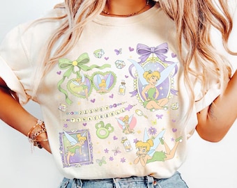 Comfort Colors® Retro Coquette Rosetter Tingeling-tröja, Peter Pan-tröja med älvprinsessa, Magic Kingdom, Disney-tröja med matchande flickresegåva 2026