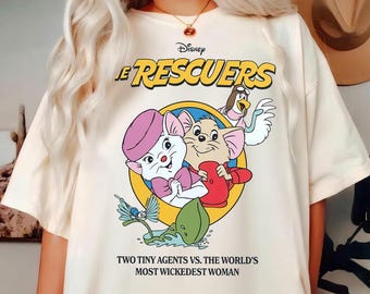 Disney The Retters Film Comfort Colors Shirt, Bernard Bianca Orville Charaktere T-Shirt, WWW Disneyland Familie Passende Reise Outfits 2026