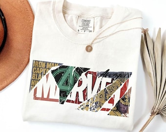 Retro Marvel Avengers Comfort Colors Shirt, Disney Marvel Shanos-Schurken T-Shirt, Disneyland Familienurlaub Passendes Shirt, MCU Fan Geschenk Shirts