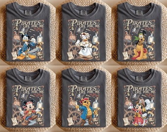 Camiseta Retro Comfort Colors Disney Pirates, Camiseta Yo Ho A Pirates Life For Me, Mickey Toy Story Star Wars Marvel Pirate, Atuendos para cruceros Disney