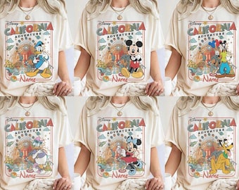 Camiseta retro personalizada de Disneyland California Adventure, camiseta de Mickey y sus amigos, princesa Baymax, Toy Story, camisetas a juego para viajes familiares.
