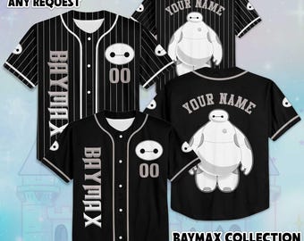 Personalisierte Baymax Baseball Jersey, individuelle Disney Big Hero 6 Baymax Jersey, Disneyland Baseball Team Outfit, Geburtstagsgeschenk