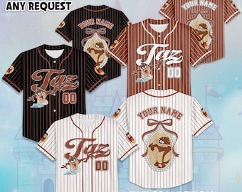 Personlig Taz basebolltröja, Looney Tunes tröja, Looney Tunes basebolllagsoutfit, födelsedagspresent