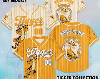 Anpassad Tiger Baseballtröja, Personlig Disney Nalle Puh-tröja, Matchande Disney-reseoutfit, Födelsedagspresent