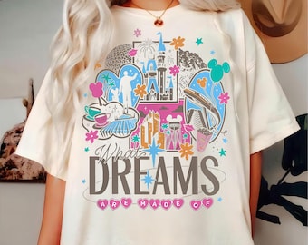 Camiseta vintage de Disney "De qué están hechos los sueños", camiseta linda de Disney Lizzie McGuire, camiseta de WDW Magic Kingdom, viaje familiar a Disney 2026