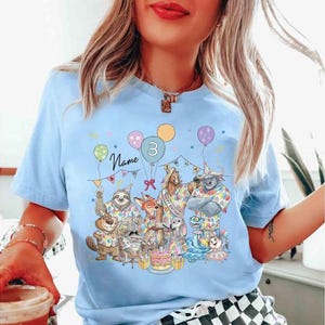 Personalized Name Age Zootopia 2 Birthday Shirt, Disney Judy Hopps Nick Wilde Gary De'Snake Birthday Present Gift, Disneyland Family Tee image 2